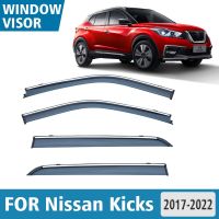 FOR Nissan Kicks 2017-2022 Window Visors Rain Guard Windows Rain Cover Deflector Awning Shield Vent Guard Shade Cover Trim