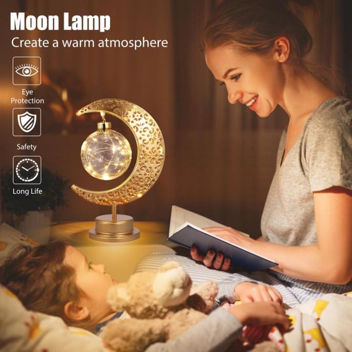 โคมไฟ-led-ตั้งโต๊ะโคมไฟดวงจันทร์โคมไฟข้างเตียงดวงจันทร์รูปดวงจันทร์มายากลหลอดไฟพลังงานแบตเตอรี่กลางคืนโคมไฟข้างเตียงโรแมนติกตกแต่งโคมไฟดวงจันทร์ไฟกลางคืน-led-รูปดวงจันทร์สำหรับข้างเตียง