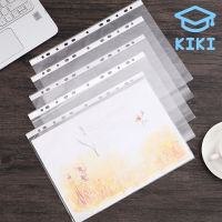 KIKI (100Pcs)แฟ้มโชว์พลาสติก 11รู ขนาดA4 เครื่องเขียน ซองเอกสาร ซองโปร่งใส 100pcs A4 Folders Filing Wallets Transparent File Booklet