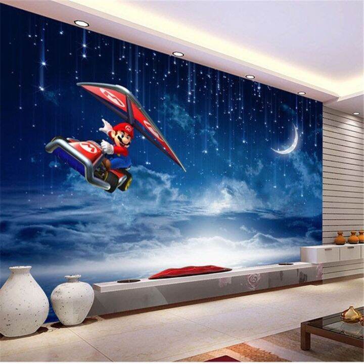 Custom Mario Fantasy Sky Anime Wallpapers for Living Room Bedroom Study