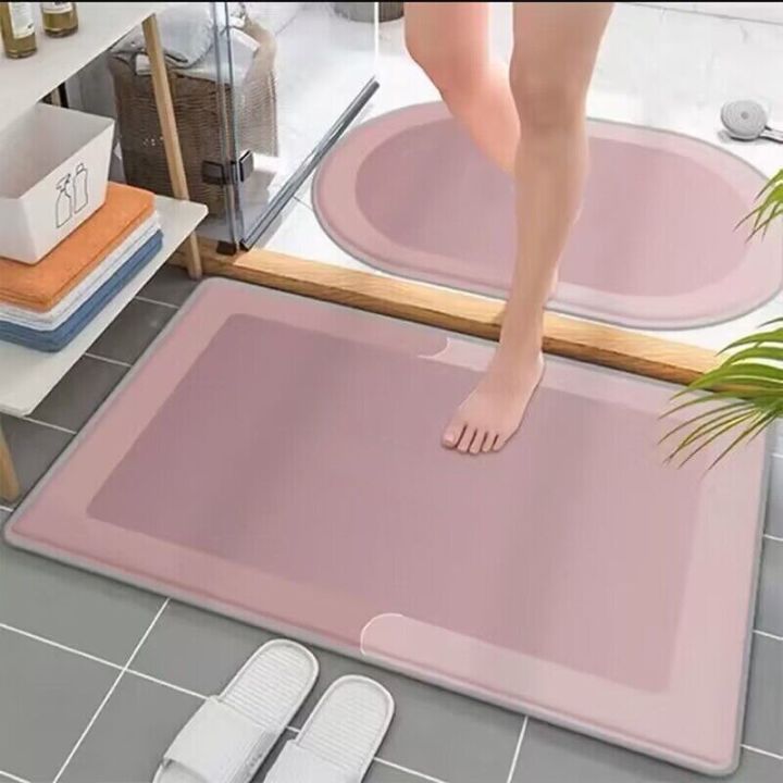 Super Absorbent Bath Mat Quick Drying Bathroom Rug Non-slip Entrance  Doormat Nappa Skin Floor Mats Toilet Carpet Home Decor
