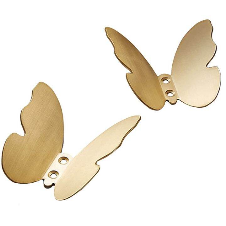 4pcs-bathroom-brushed-gold-brass-butterfly-coat-hooks-wall-mounted-decorative-hook-hat-robe-hangers-home-decor