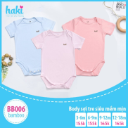 Bodysuits chip cộc tay vải tre cao cấp HAKIbody cho bé trai bé gái