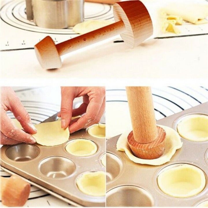 hot-on-sale-rtert54634-ไม้ผลักขนมทาร์ตไข่แม่พิมพ์ทำทาร์ทไข่ไม้สำหรับแม่พิมพ์ทำทาร์ทไข่แม่พิมพ์อบขนมเค้กเครื่องมือทำครัว