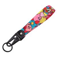 Kirby Lanyard Child Women Men Cute Charm Wrist Strap Keys Cord Short Hanging Rope Cars Bags Keychain Charms Anime Accessories