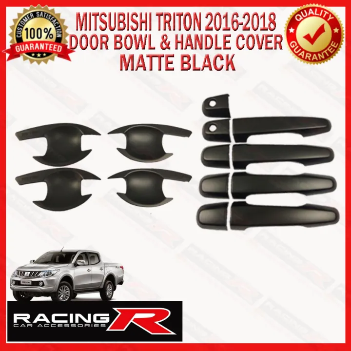 Triton 2016 2018 Door Bowl Inner and Door Handle Outer Cover Matte Black Garnish ( doorbowl