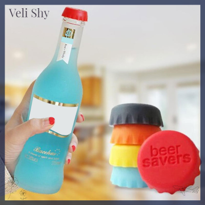 Veli Shy หมวกแก๊ปขวดเบียร์ซิลิโคน6ชิ้น,สำหรับเบียร์ไวน์ปราศจากการรั่วไหลสีสันสดใสใช้งานได้จริง