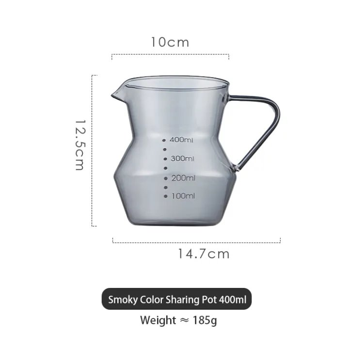 Coffee Dripper Pot Glass Coffee Filter Cup Stainless Steel HandPour