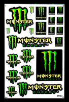 สติกเกอร์ ติดรถ Monster สีเขียว สติกเกอร์แต่งรถ สำหรับรถมอเตอร์ไซค์ ติดรถยนต์ หมวกกันน็อค โลโก้ Stickers ยอดฮิด R767 จำนวน 1 แผ่น