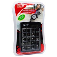 ?ส่งเร็ว? Keyboard OKER KP-2017 คีย์บอร์ด แป้นตัวเลข แบบเก็บสาย Numberic Super Slim Mini Keypad