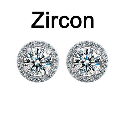 AIFAFA Real 1/2/4 Carat D Color Moissanite Stud Earrings 18K White Gold Plated 925 Sterling Silver Diamond Ear Jewelry WholesaleTH