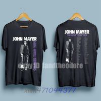 เสื้อยืดสีดําผู้ชายพิมพ์ลาย john mayer tour 220 dead &amp; company