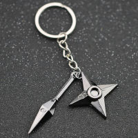 Kunai Dart Keychain Shuriken Weapon Konoha Logo Uzumaki Sasuke Itachi Black Keyring Key Chain Ring Ninja Anime Jewelry Wholesale