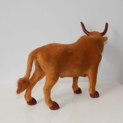 Simulation model of small cattle animal plush toy cow child Windows desktop furnishing articles knowledge objects bullfighting teaching model