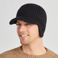 【YD】 Men Knitted Cap Outdoor Ear Protection Warmth Peaked Bomber Hat Cycling Keep Mans