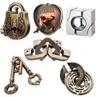 Brain Teaser Metal Puzzle Hole Lock Disentanglement Toys Use Inligence to Unlock Challenging Jigsaw Gifts for Adults Kids