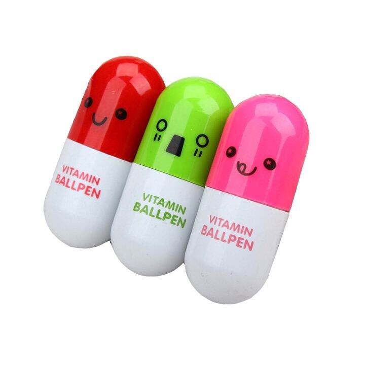 flash-sale-korea-cartoon-pill-capsule-pen-retractable-pen-creative-ballpoint-pen-student-children-gift