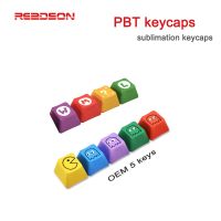 Keycaps 5 Keycaps OEM Profile Keycaps บุคลิกภาพส่วนบุคคล PBT Sublimation Key Cap สำหรับสวิตช์ MX คีย์บอร์ดแบบกลไกอุปกรณ์ต่อพ่วงคอมพิวเตอร์