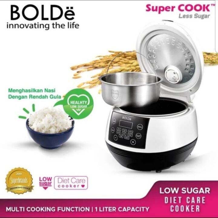 BOLDe Rice Cooker Less Sugar Magic Com low Carbo 1 liter Untuk