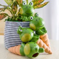 Frog Decorative Spikes For Indoor Plants 4pcs Gardening Terracotta Cute Plant Watering Stake Automatic Drip Irrigation System Watering Systems  Garden