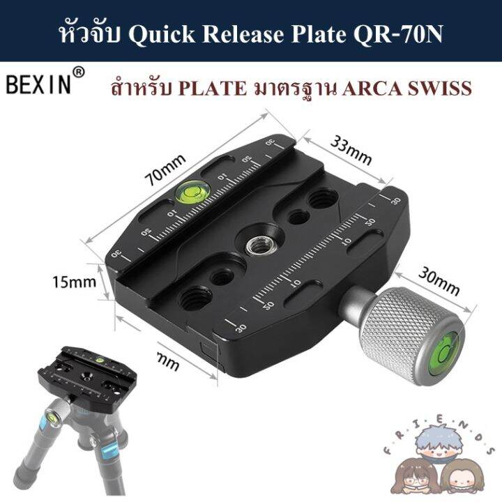 bexin-หัวจับ-quick-release-plate-qr-50n-qr-70n-มาตรฐาน-arca-swiss-clamp-qr50n-qr70n-arca-swiss-standard-qr50-qr70-pu50-pu70-หัวบอล-ball-head