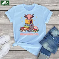 Readsolotl Read Book Tee Axolotl Funny Graphic T Shirt Kawaii Fahion