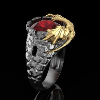 New Retro Gothic Punk Male Ring Domineering Dragon Hip Hop Ring Male Motorcycle Gift Jewelry Size 6 13 Wholesale