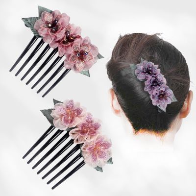 Crystal silk yarn comb inserted comb Adult Lady simple hair accessories