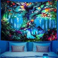 Xin Fluorescent Tapestry UV Luminous Home Room Tapestry