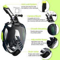 *INSTOCK* Full Face Snorkel Anti-Fog Silicone Diving with Camera Mount Anti-Leak Foldable Snorkel