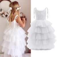 ZZOOI Autumn Princess Girl Dress Flower Long Sleeve Birthday Party Wear Elegant Tulle Children Kids Dresses for Girls Casual Clothes