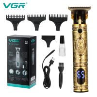 ใหม่ VGR228 หัวน้ำมันไฟฟ้าผม clipper ผม clipper แกะสลักร้านทำผม T0 หัวมีดไฟฟ้าผม clipper จอ LED