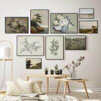 ❖ ฤดูใบไม้ผลิ Scenery Gallery Wall Art ภาพวาดแสง Neutral พิมพ์ต้นไม้ Sketch Drawing Country ภูมิทัศน์ผ้าใบโปสเตอร์ Cottage Decor