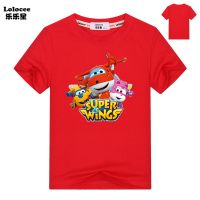 เสื้อยืดแขนสั้น พิมพ์ลายการ์ตูน Super wings สำหรับเด็ก