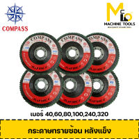 กระดาษทรายซ้อน 4" หลังแข็ง COMPASS เบอร์ 40,60,80,100,240,320 By mc001