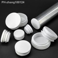 4/6/8/10PCS White Plastic Round Dust Cover End Caps Cap Inserts Bung Stainless Steel Pipe Plug Diameter13-76mm