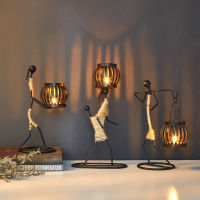 Metal Iron Decorative light Art Design Candlelight Dinner Vintage Hotel Restaurant Art Holiday decoration candlestick Creative birthday gift