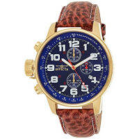 Invicta Mens I-Force Left Handed Quartz Watch with Leather Strap, Brown (Model: 3329)