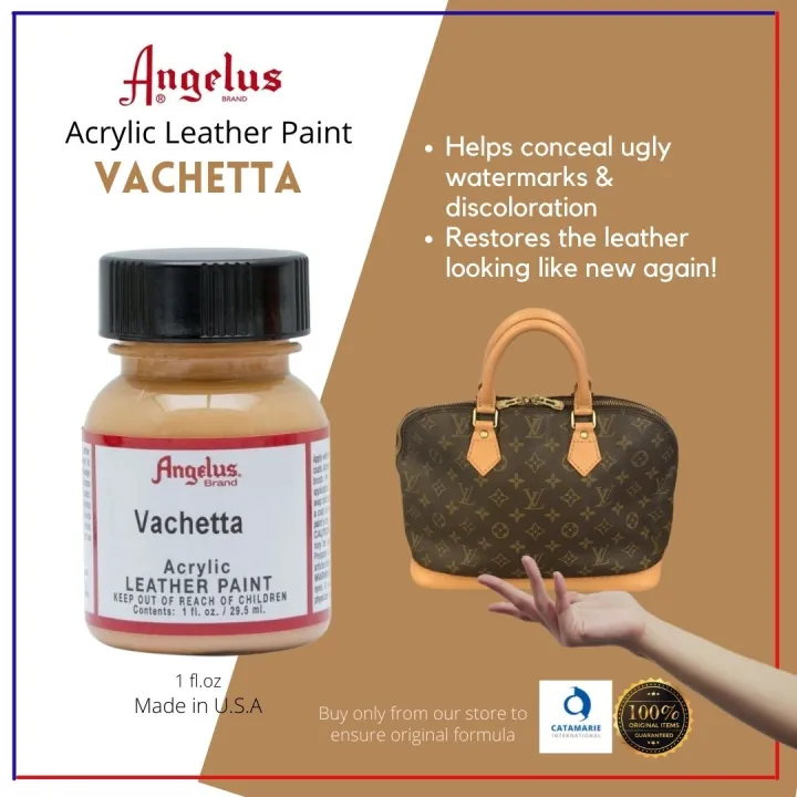 ANGELUS ACRYLIC PAINT VACHETTA helps conceal ugly water marks and