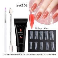 4pcskit Nail Extension Gel Brush Nail Building Forms Semi-Permanent Prolong Polish Acrylic Poly UV Gel Nail Art Tools LY1809-2