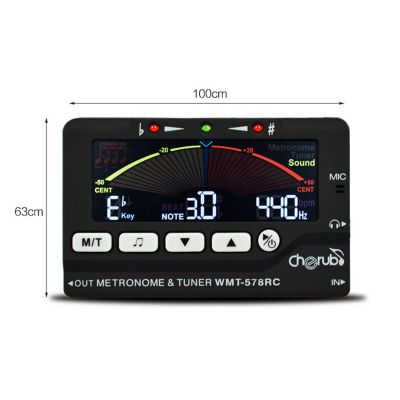 ‘【；】 Cherub WMT-578RC LCD Display Flute/Sax Tuner Metronome Built-In Mic Musical Instruments Accessories High Quality Black Red