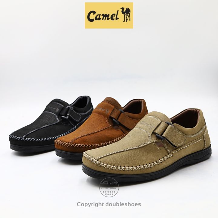 camel-รองเท้าคัทชู-หนังแท้-หนังลายช้าง-พื้นนุ่ม-เย็บพื้น-รุ่น-cm110-ไซส์-40-45