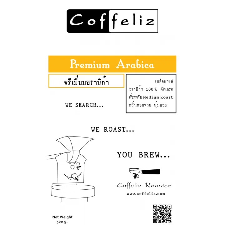 เมล็ดกาแฟ-พรีเมี่ยมอราบิก้า-premium-arabica-coffeliz-roaster