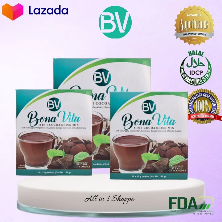 100 Authentic Bona Vita 8 in 1 Cocoa Drink Mix (3 boxes) Lazada PH