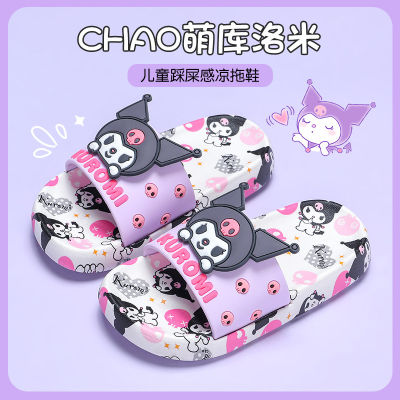 Sanrio Hellokitty Kuromi Mymelody Slippers for Childrens Household Indoor Bathroom Anti-Slip Soft Sole Sandals for External Wear