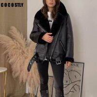 ฤดูหนาวใหม่เสื้อผู้หญิงหนา Faux หนังขนสัตว์ Sheepskin Coat หญิงขนสัตว์หนังแจ็คเก็ต Aviator Jacket Casaco Feminino Trf