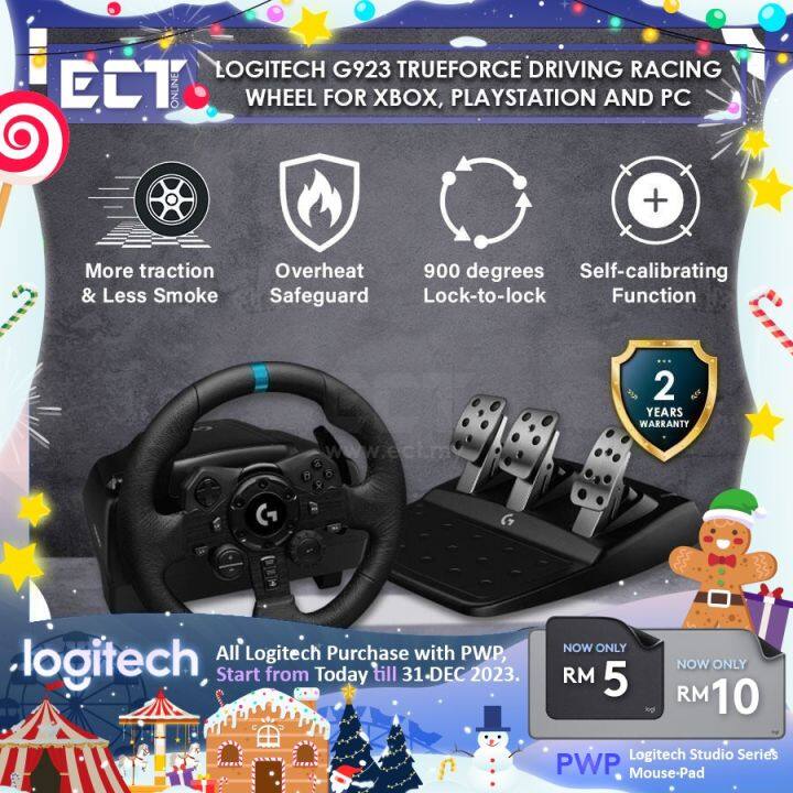 Logitech G G923 Black, Stainless steel USB 2.0 Steering wheel + P