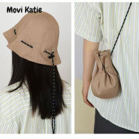 Movi Katie ชุดกระเป๋าสะพายข้างมีเชือกผูกหมวกกันแดดหมวกชาวประมงอเนกประสงค์สำหรับผู้หญิงกระเป๋าสะพายข้างกระเป๋าสะพายไหล่