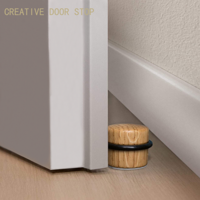 Double-Sided Adhesive Sheets Door Stops Floor Door Stop Environmental Rubber Cylindrical Door Stopper Wood