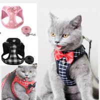 Adjustable Cat Harness Leash Set Breathable Kitten Cat Harness with Bell Cute Dog Harness Vest for Small Dogs Cat Accessories